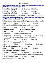 Đề ôn thi Tiếng Anh 9 vào 10